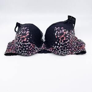 Maidenform Women's Underwire Demi Bra Smoothing Lace-trim Polka Print Bra 38B
